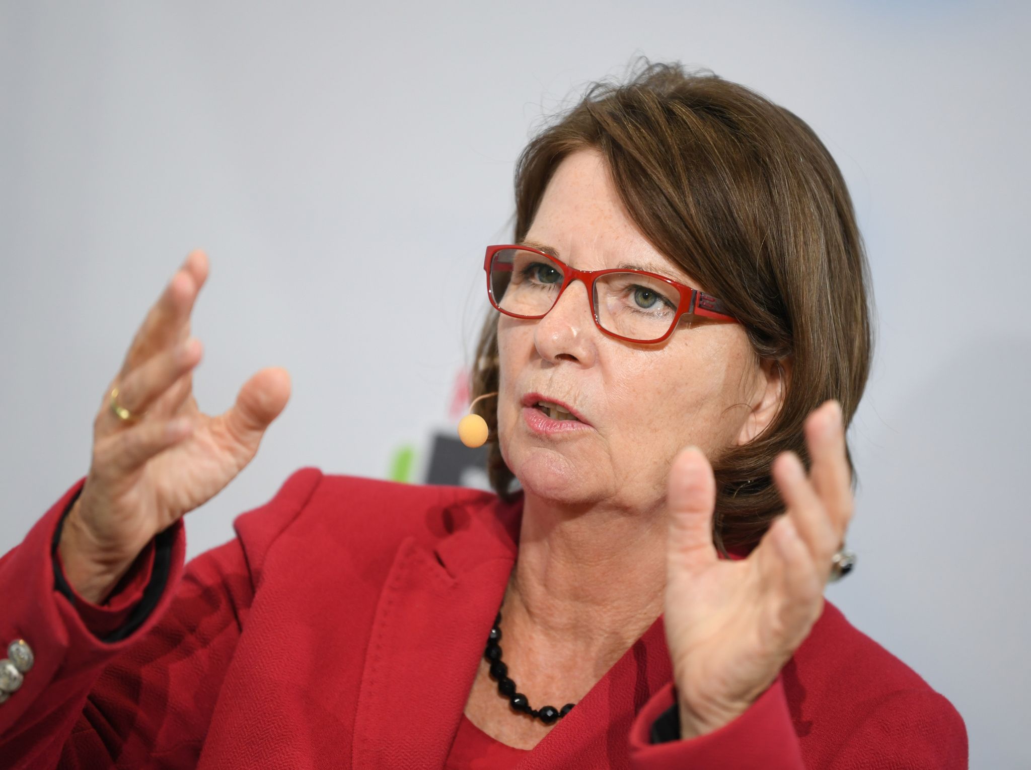 Priska Hinz (Grüne), Verbraucherschutzministerin, spricht während einer Diskussionsrunde.