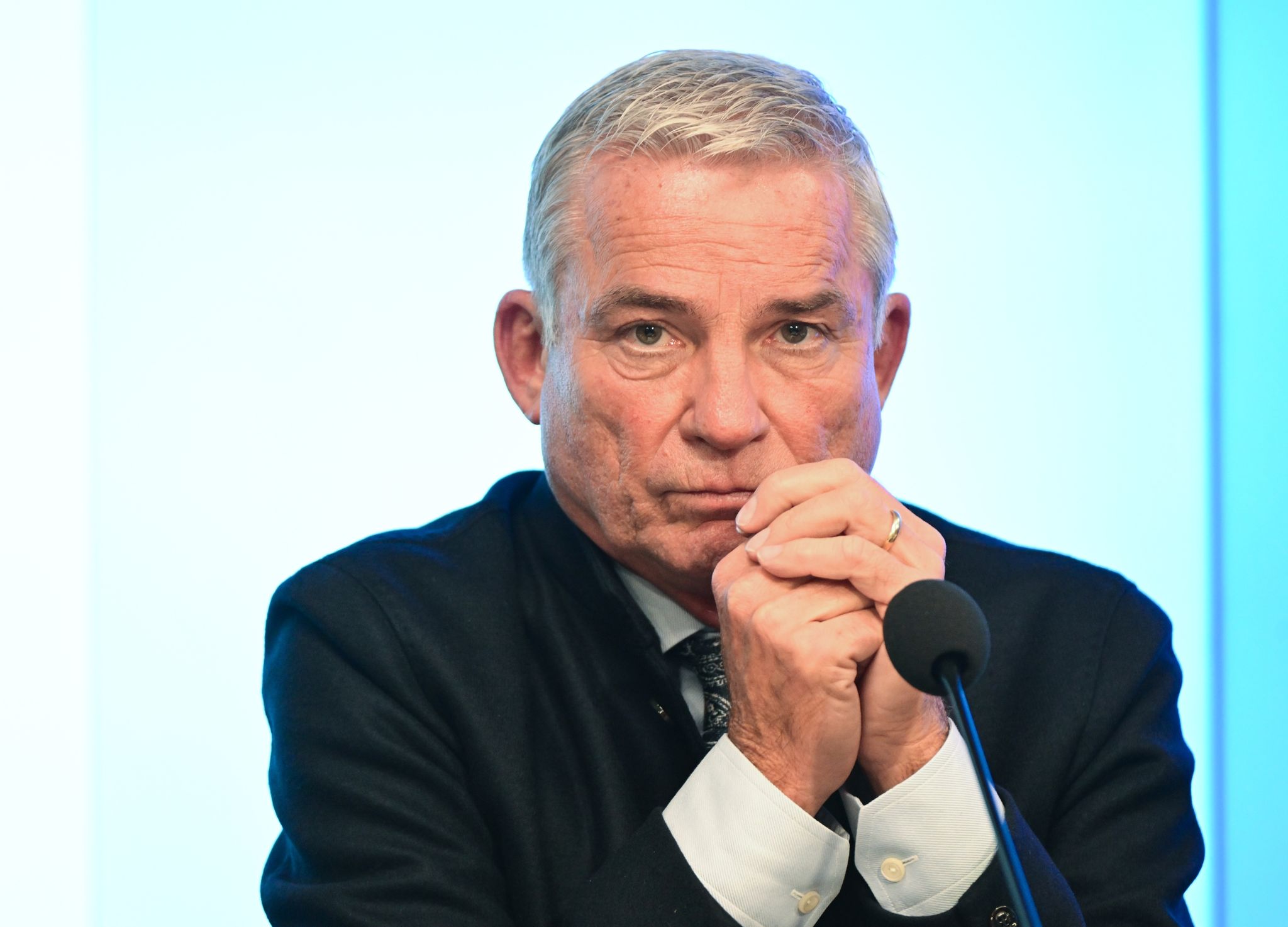 Baden-Württembergs Innenminister Thomas Strobl (CDU) nimmt an der Landespressekonferenz teil.