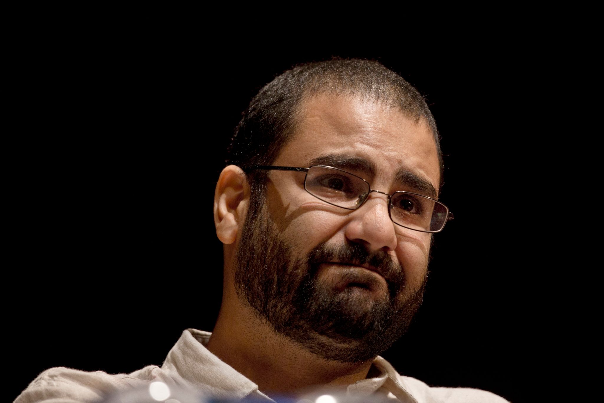 Ägyptens führender pro-demokratischer Aktivist Alaa Abdel-Fattah während einer Konferenz an der American University im März 2019.