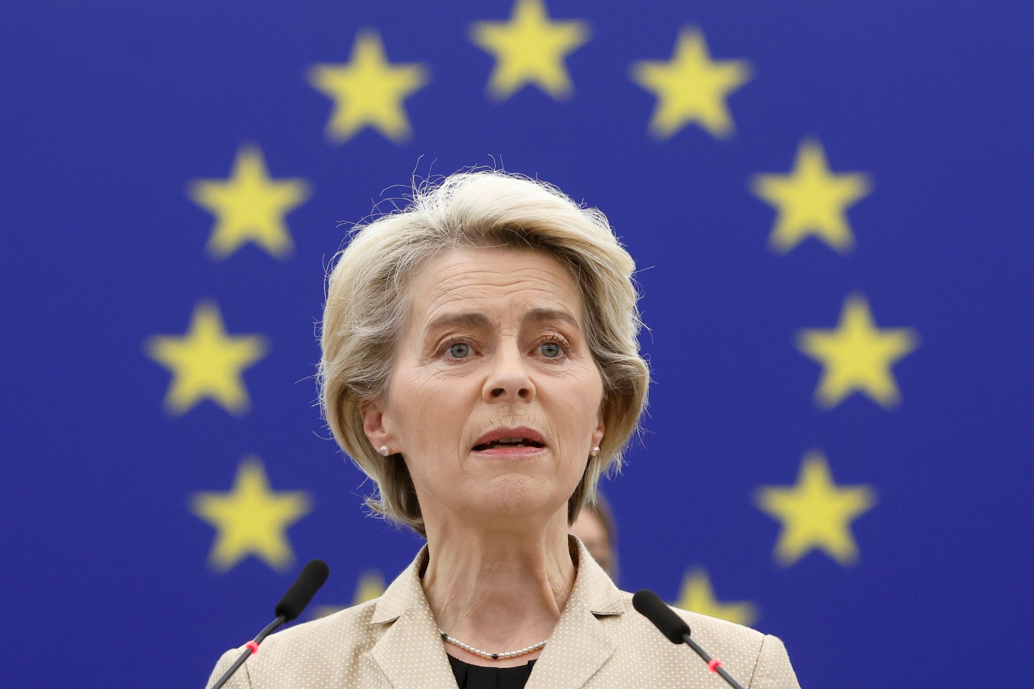 Ursula von der Leyen, Präsidentin der Europäischen Kommission, in Straßburg.