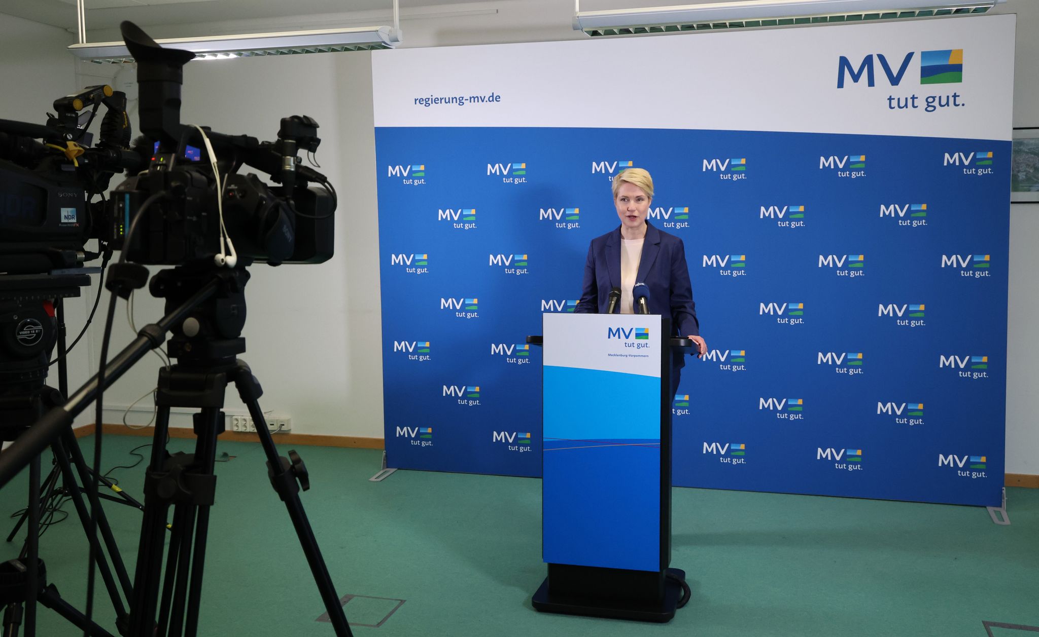 Mecklenburg-Vorpommerns Ministerpräsidentin Manuela Schwesig spricht in Güstrow.