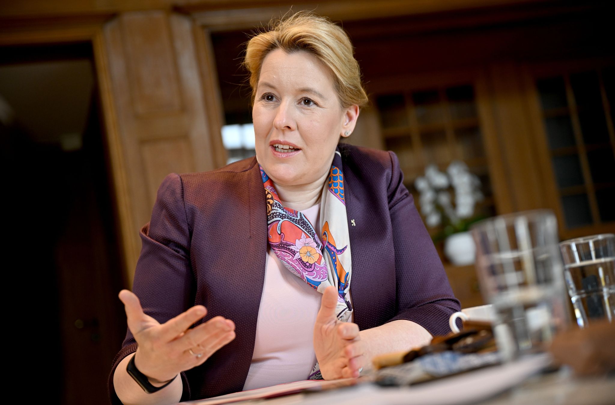 Franziska Giffey (SPD), Berliner Senatorin für Wirtschaft, Energie und Betriebe spricht im dpa-interview.