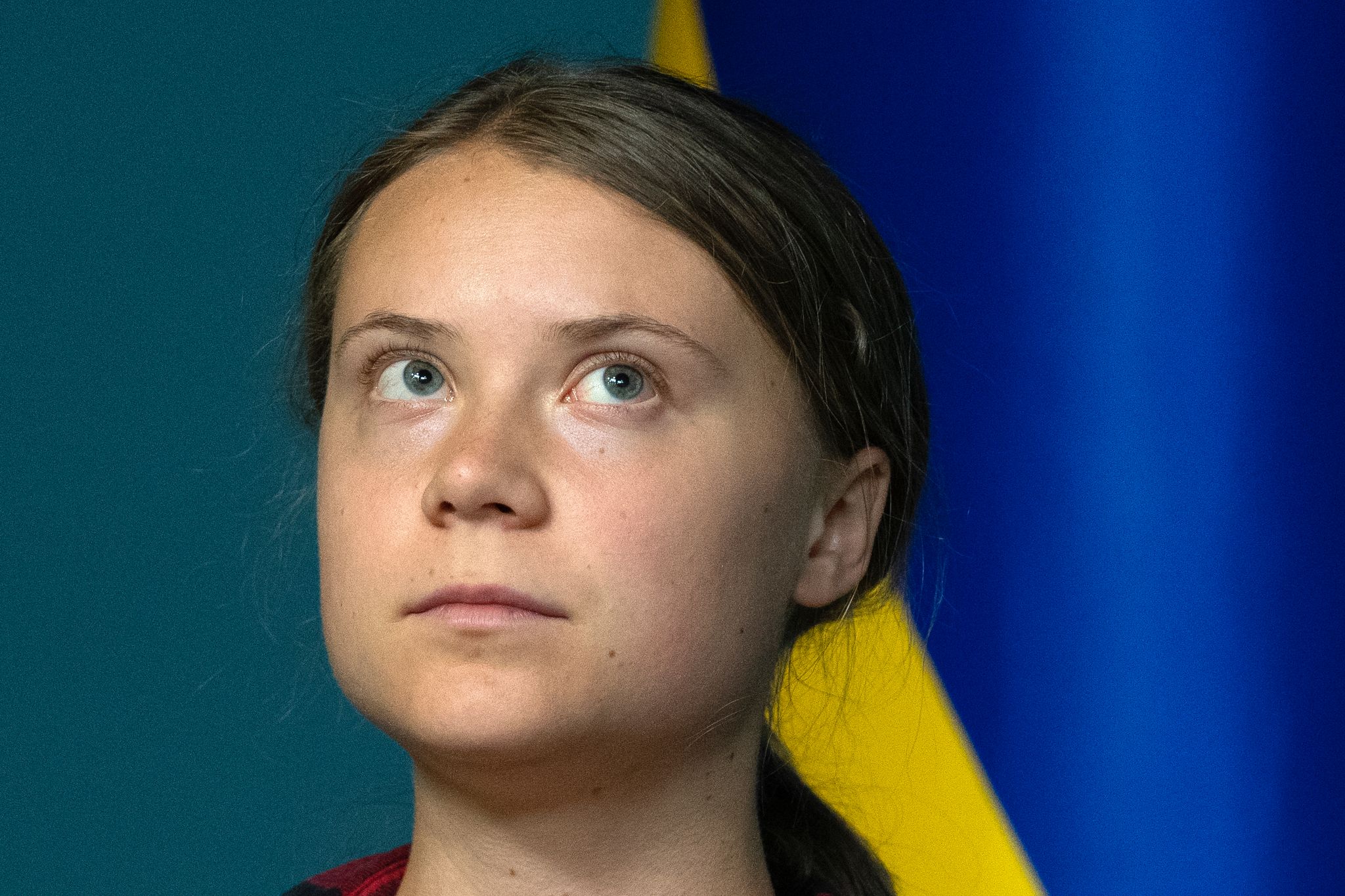 Greta Thunberg, Klima-Aktivistin aus Schweden, nimmt an einer Pressekonferenz teil, auf der eine neu gegründete Arbeitsgruppe vorgestellt wird, die sich mit den ökologischen Schäden befassen wird, die durch den Krieg in der Ukraine entstanden sind.